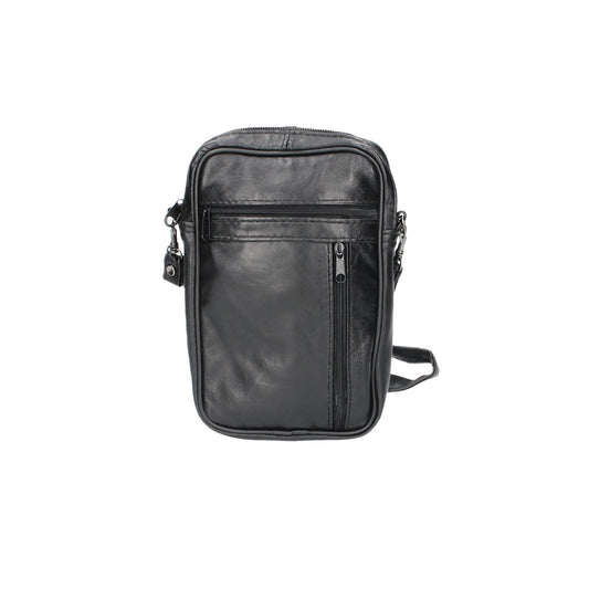 SALE Umhängetasche|Gürteltasche 13x3x21cm in Schwarz aus Leder