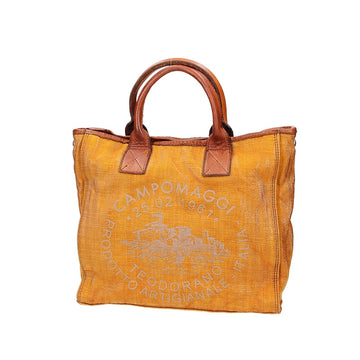 Shopper klein "Oberon“ in Cognac|Gelb aus Jutestoff mit Campomaggi Print