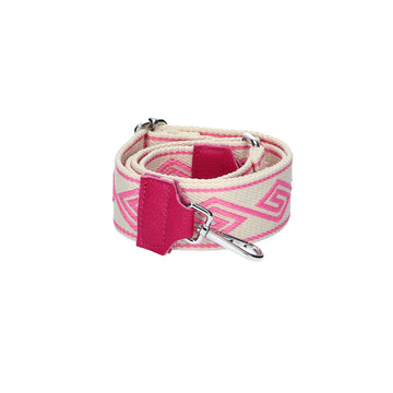 Taschenriemen|Wechselriemen in Rosa|Raute mit Karabiner Silber