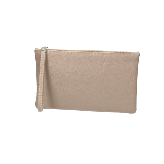 Kosmetiktasche Maxima 25x1x15cm in Taupe aus Leder