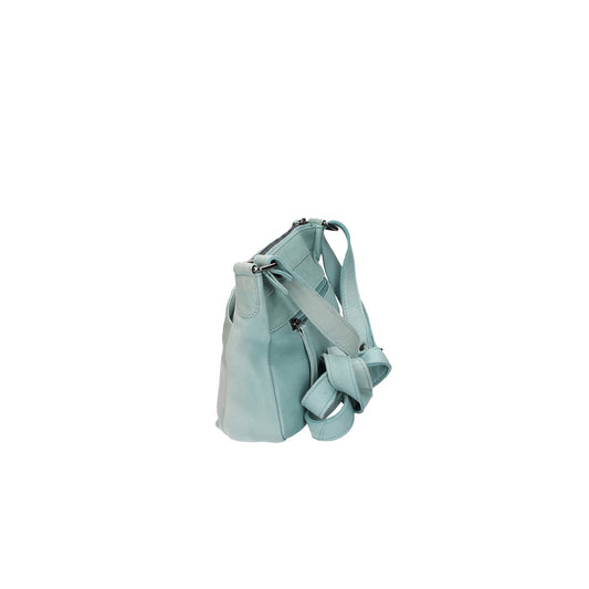 SALE Schultertasche in Türkis|Soft blue aus Leder