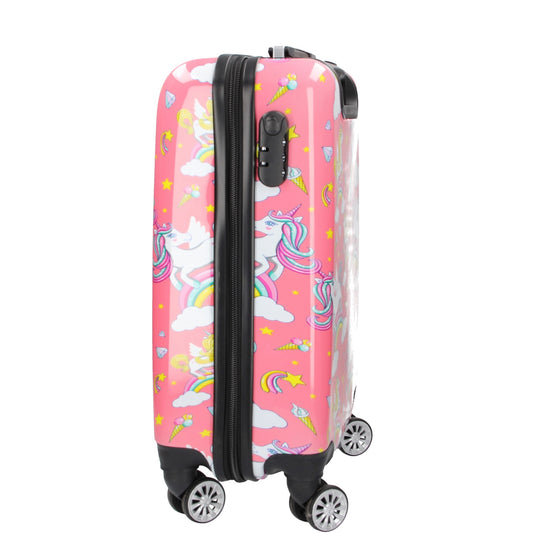 Reisetrolley "Einhorn " 4-Rad 49cm in Pink