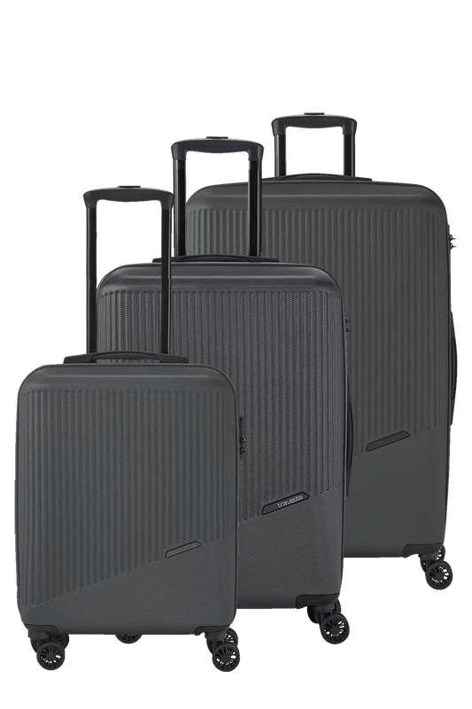 Bali Trolley Set 3-teilig in Schwarz mit 4-Rad aus Polypropylen