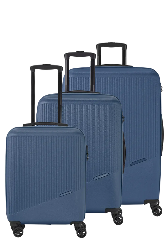 Bali Trolley Set 3-teilig in Blau mit 4-Rad aus Polypropylen