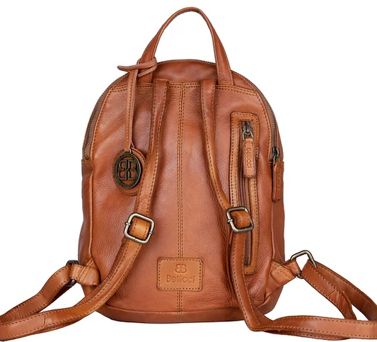 Rucksack in Cognac aus Leder